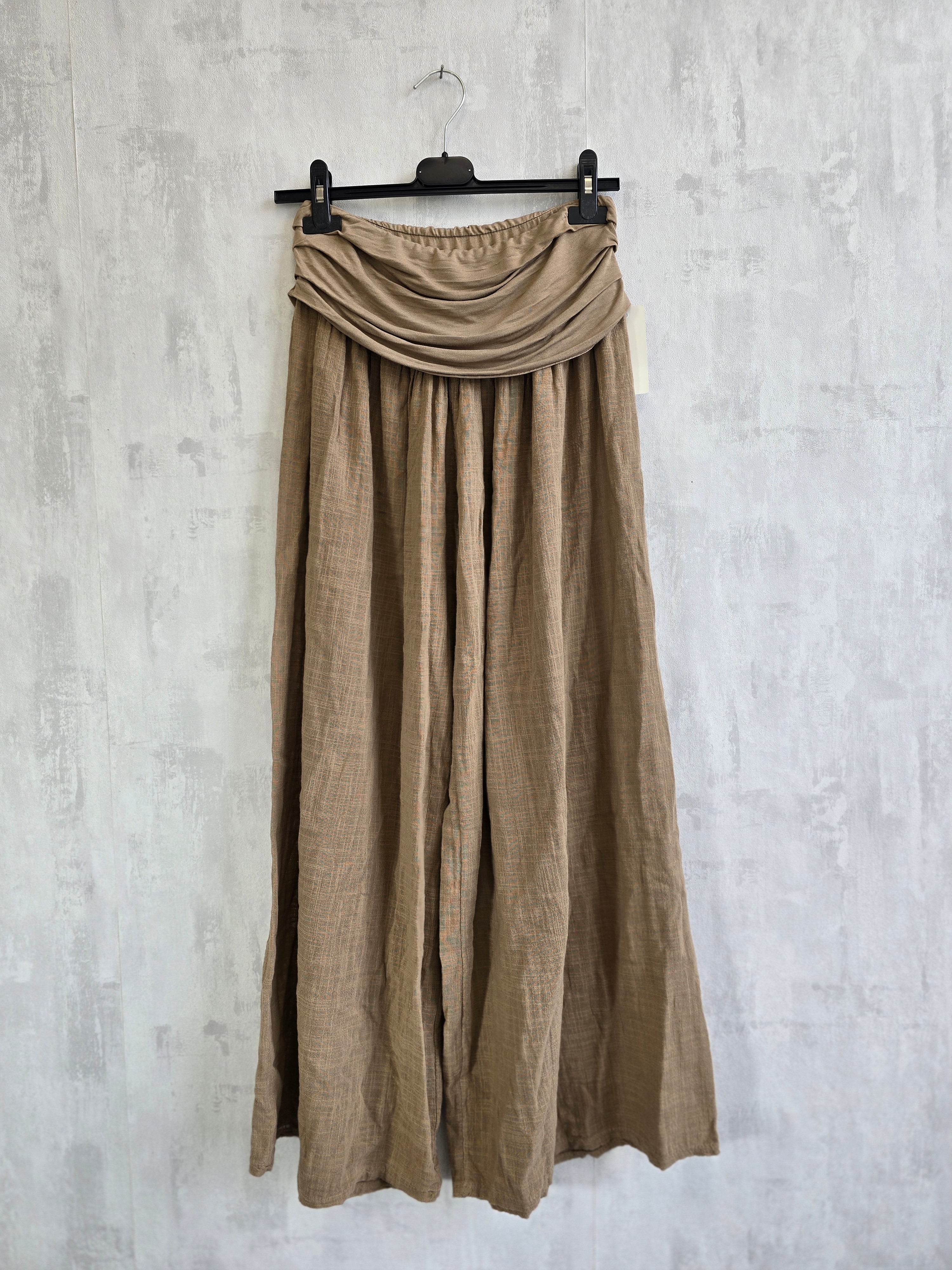 Elasticated Waist Linen Trousers
