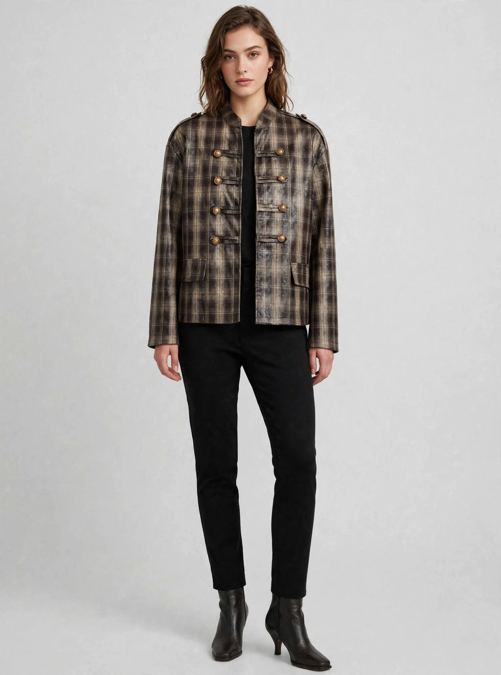 Tartan military jacket