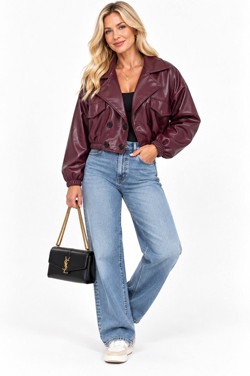 Cropped Pleather Jacket