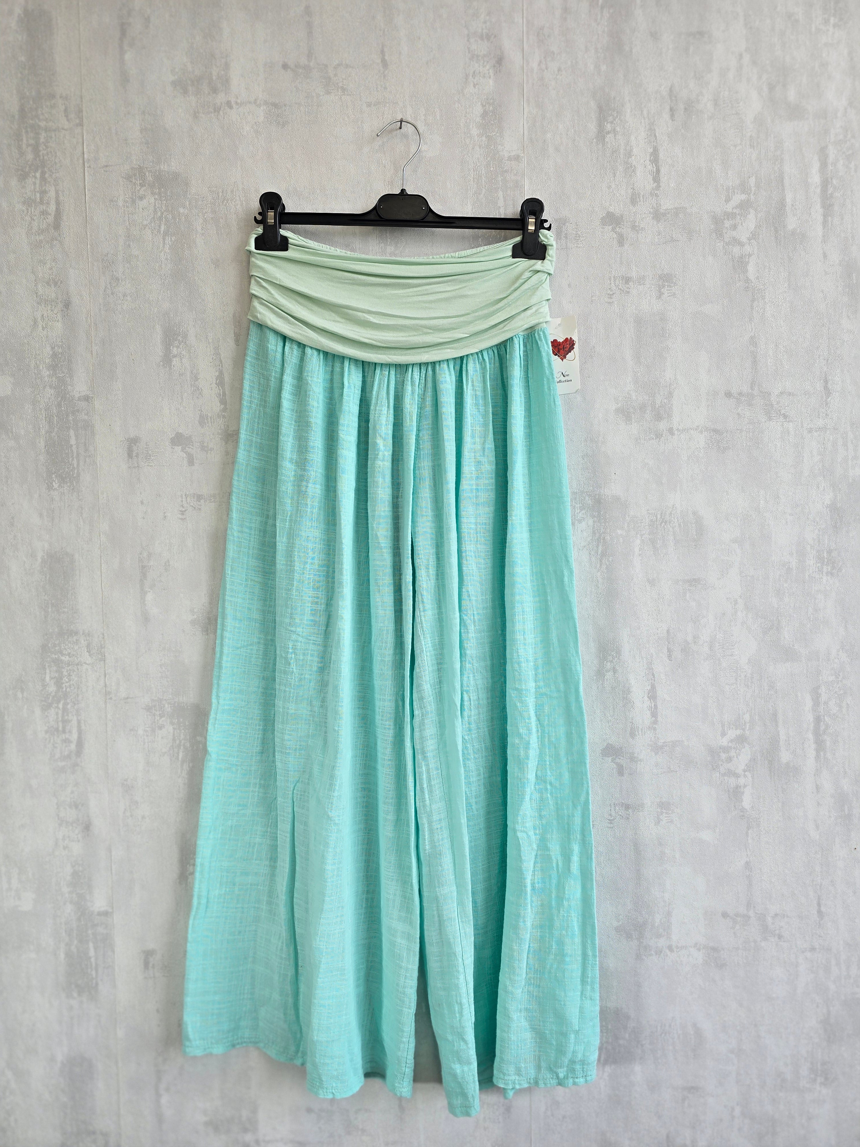 Elasticated Waist Linen Trousers
