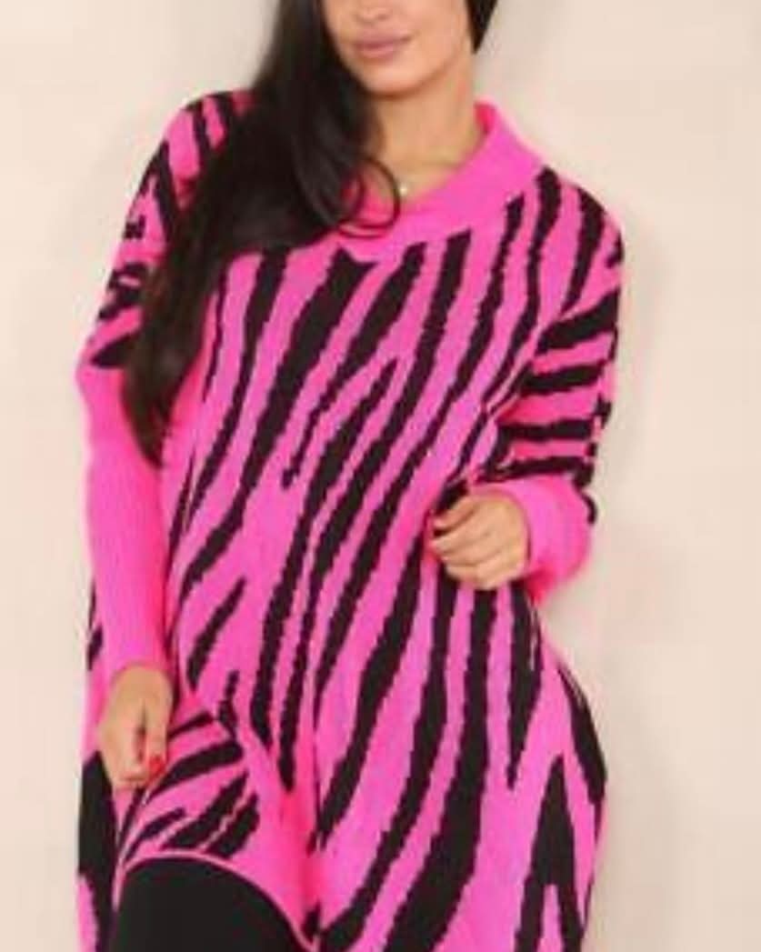 Zebra print oversized jumper