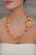Flower Necklace - Orange