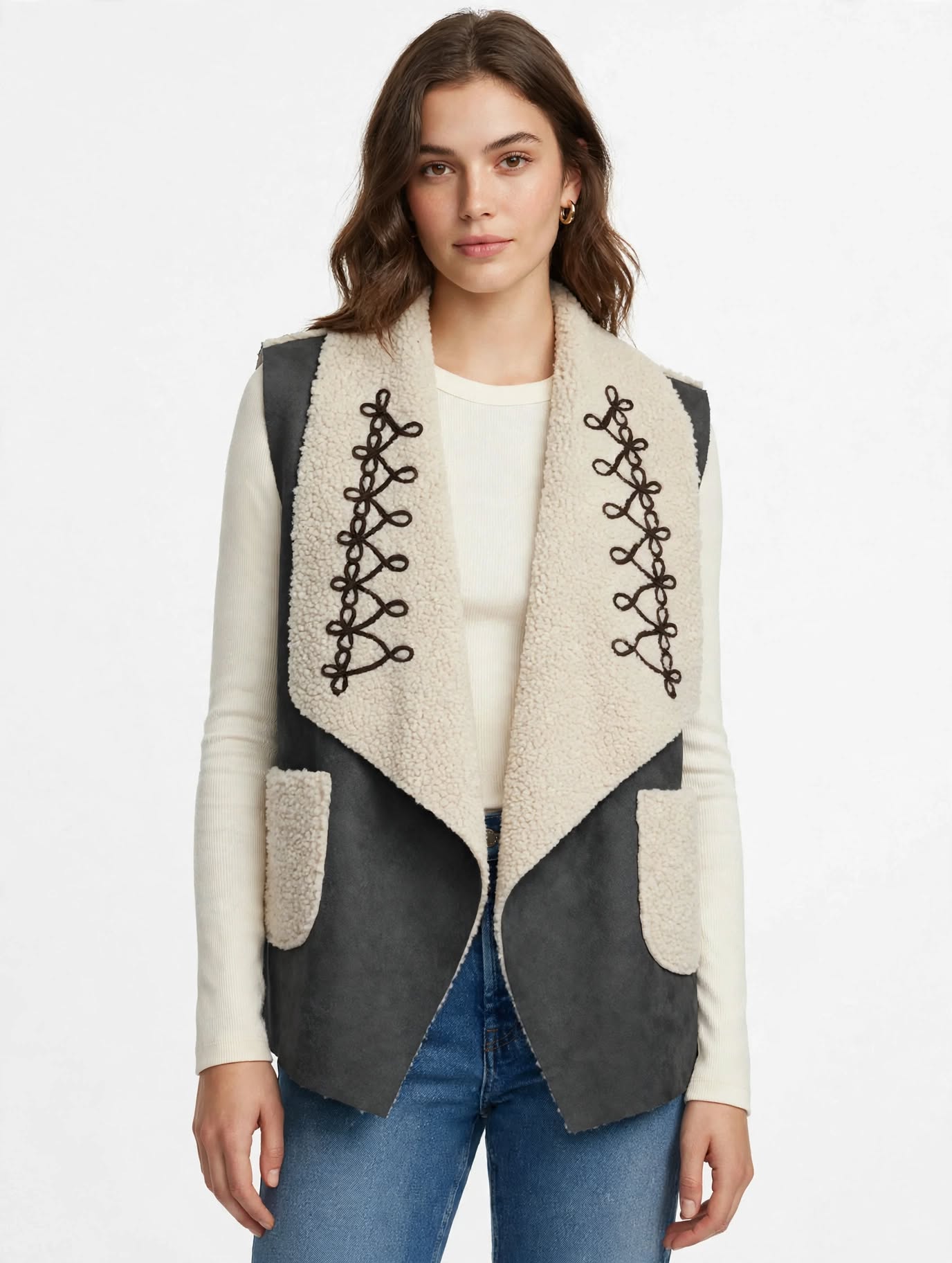 shepa cream lined waistcoat