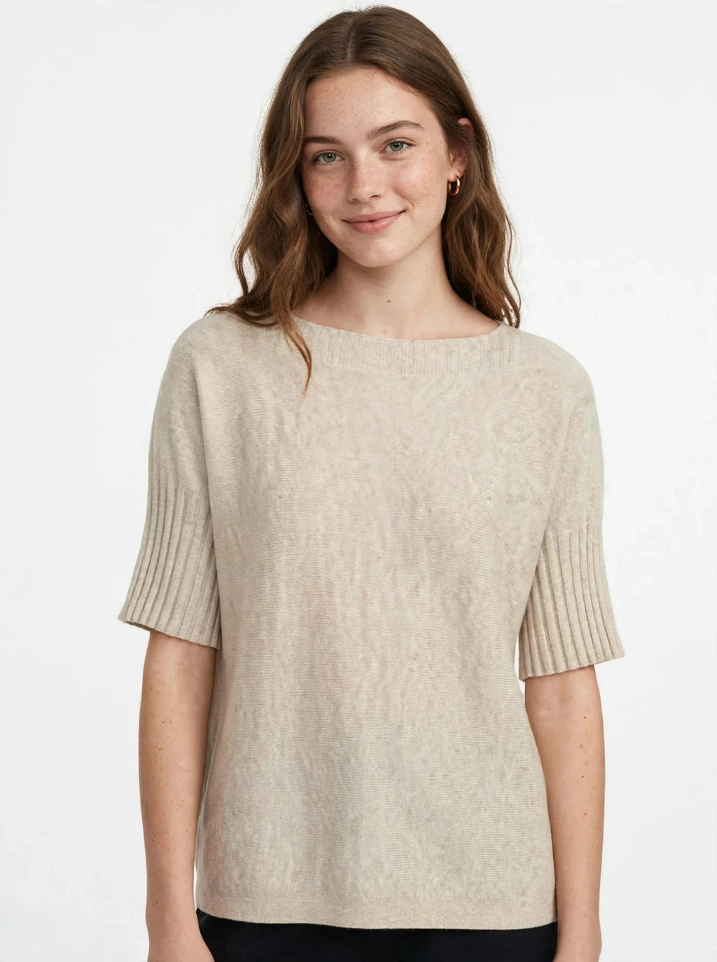 Melanie soft knit ribbed sleeve jumper