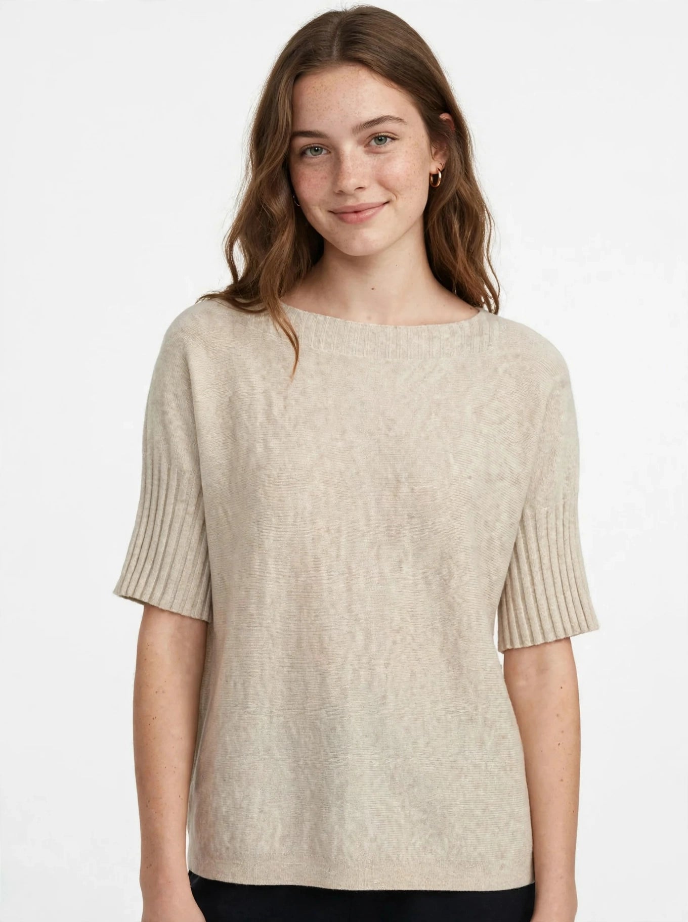 Melanie soft knit ribbed sleeve jumper