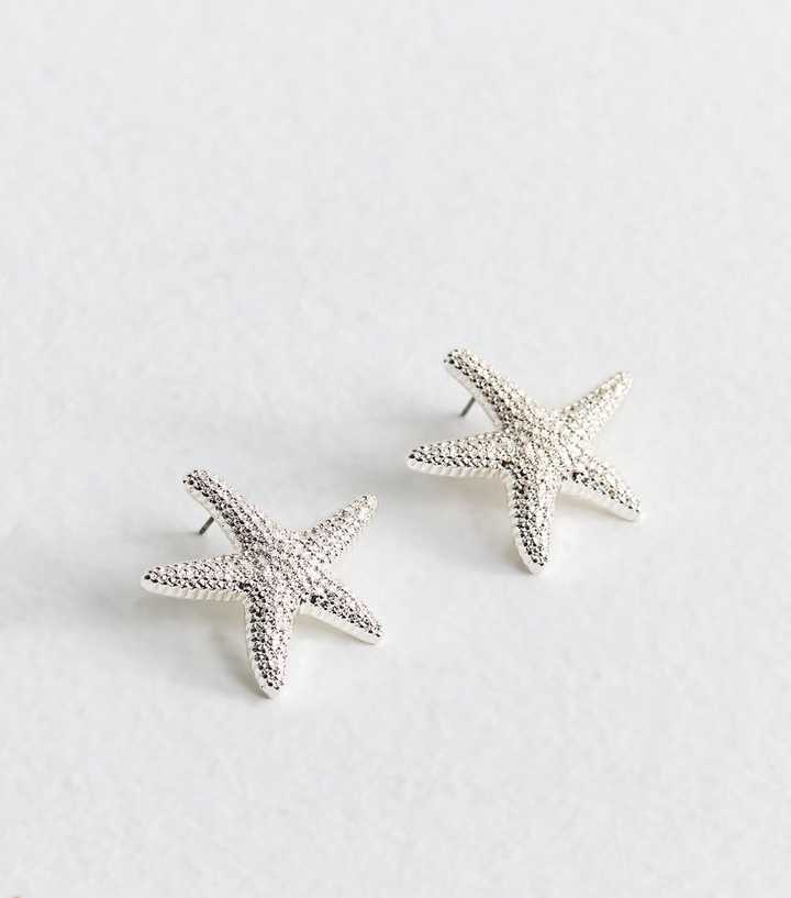 Silver Starfish Earrings