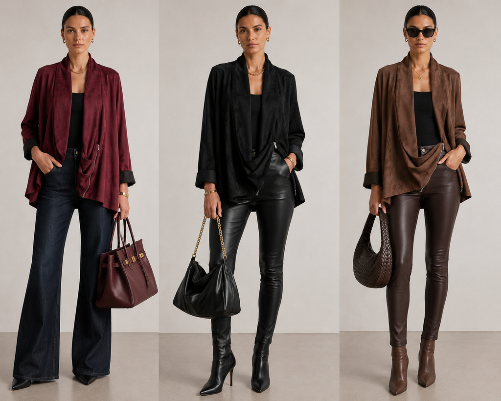 Melissa suede zip jackets