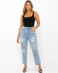 Embroidered Floral Jeans