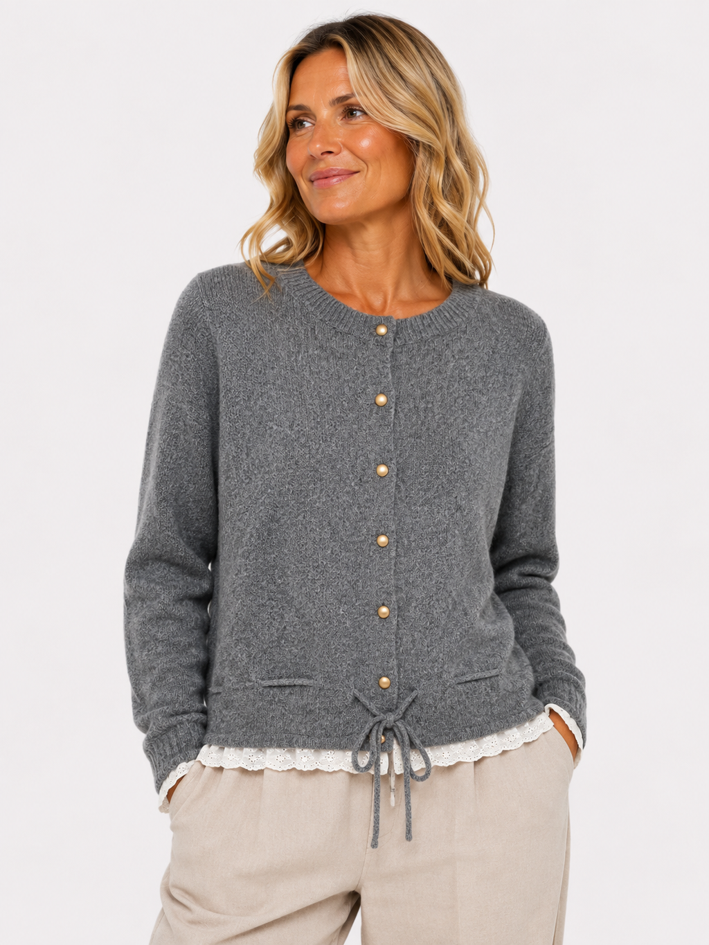 Lace Trimmed Cardigan