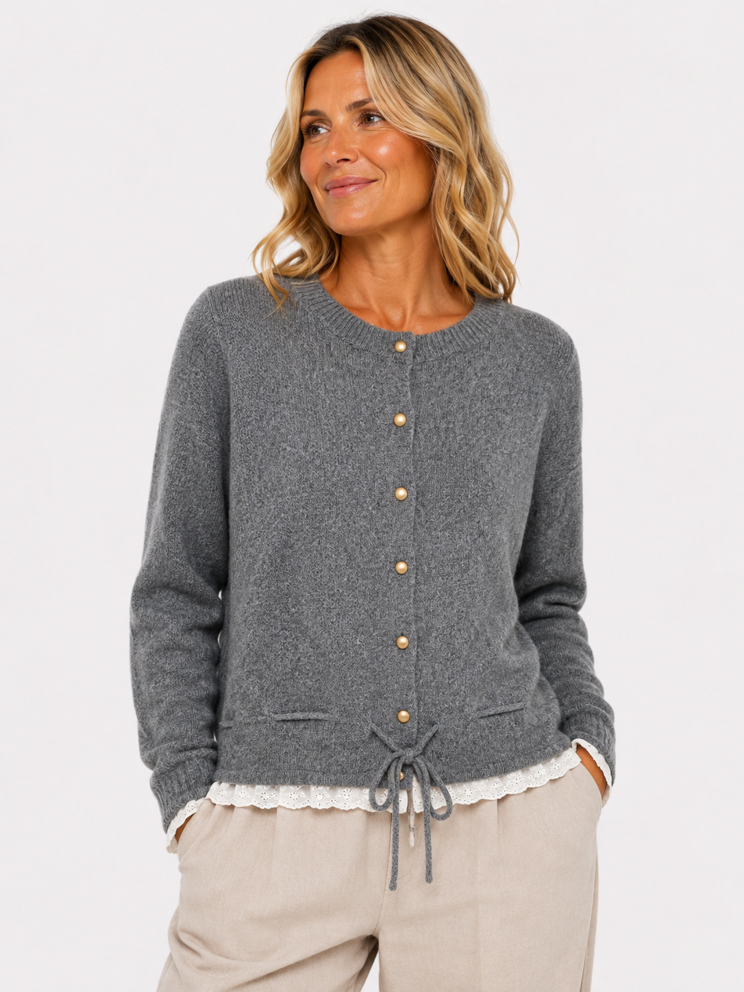 Lace Trimmed Cardigan