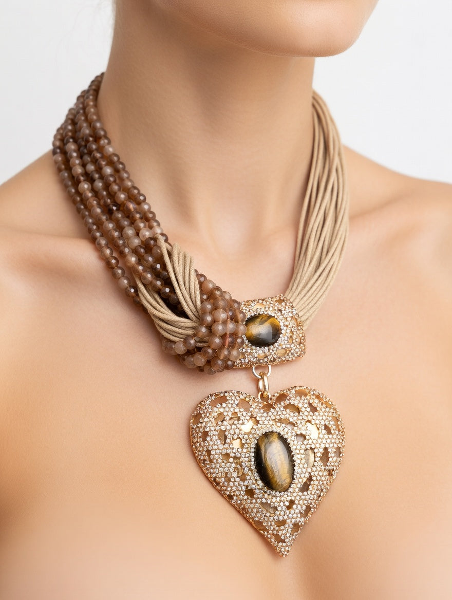 Diamontè Gold Heart Necklace