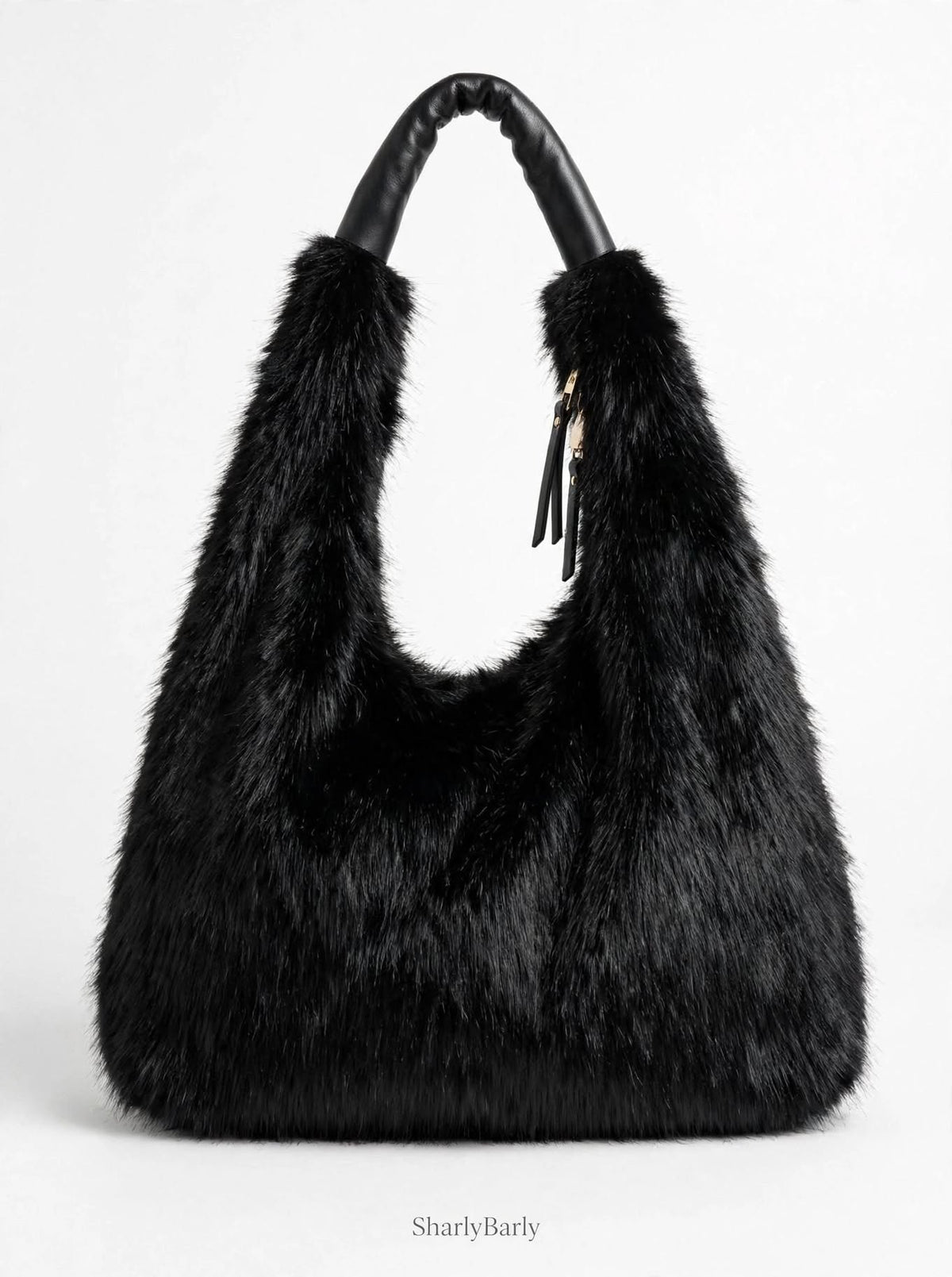 Fluffy Shoulder Bag - Black
