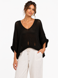 V-Neck Distressed Jumper