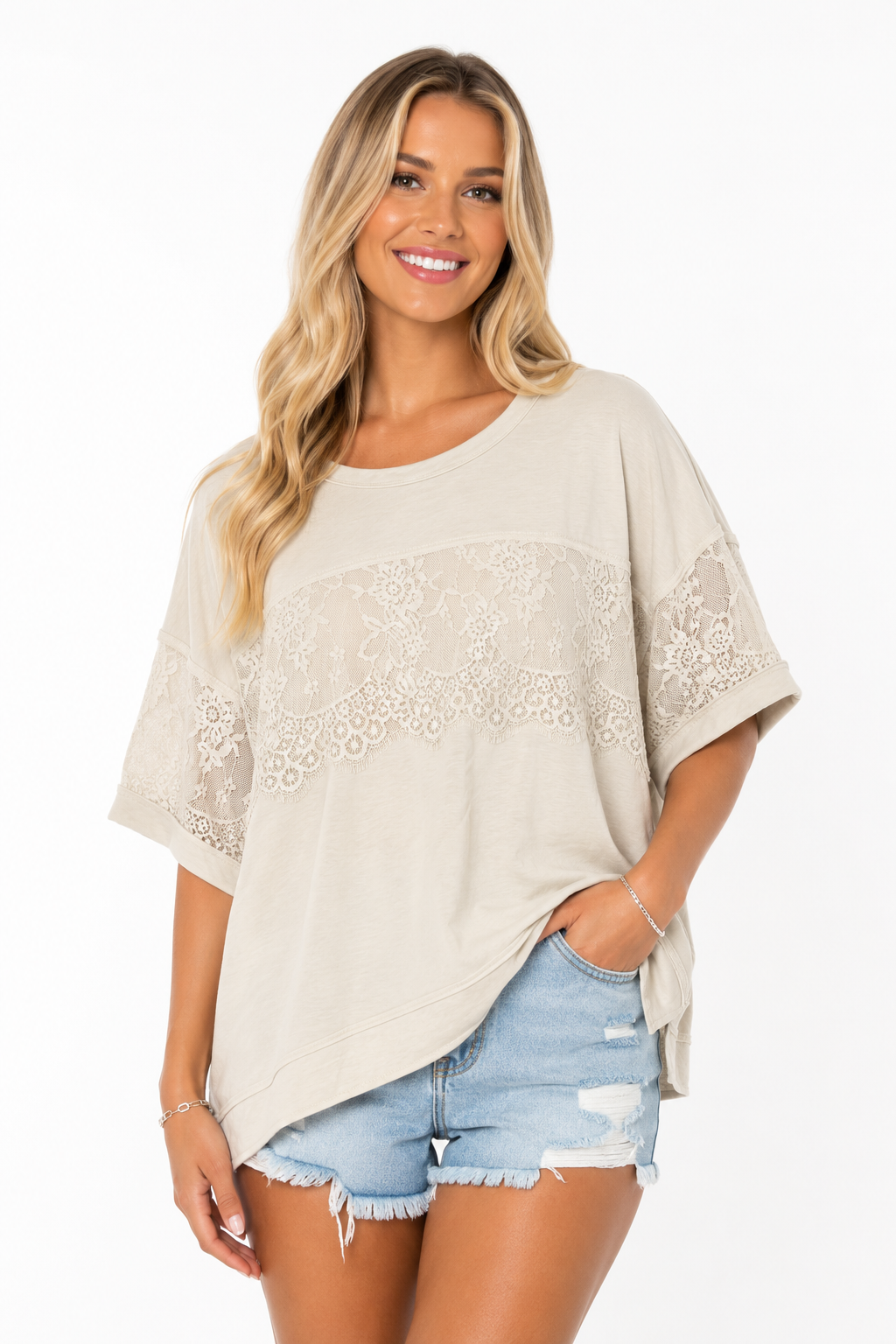 Lace Front T-Shirt