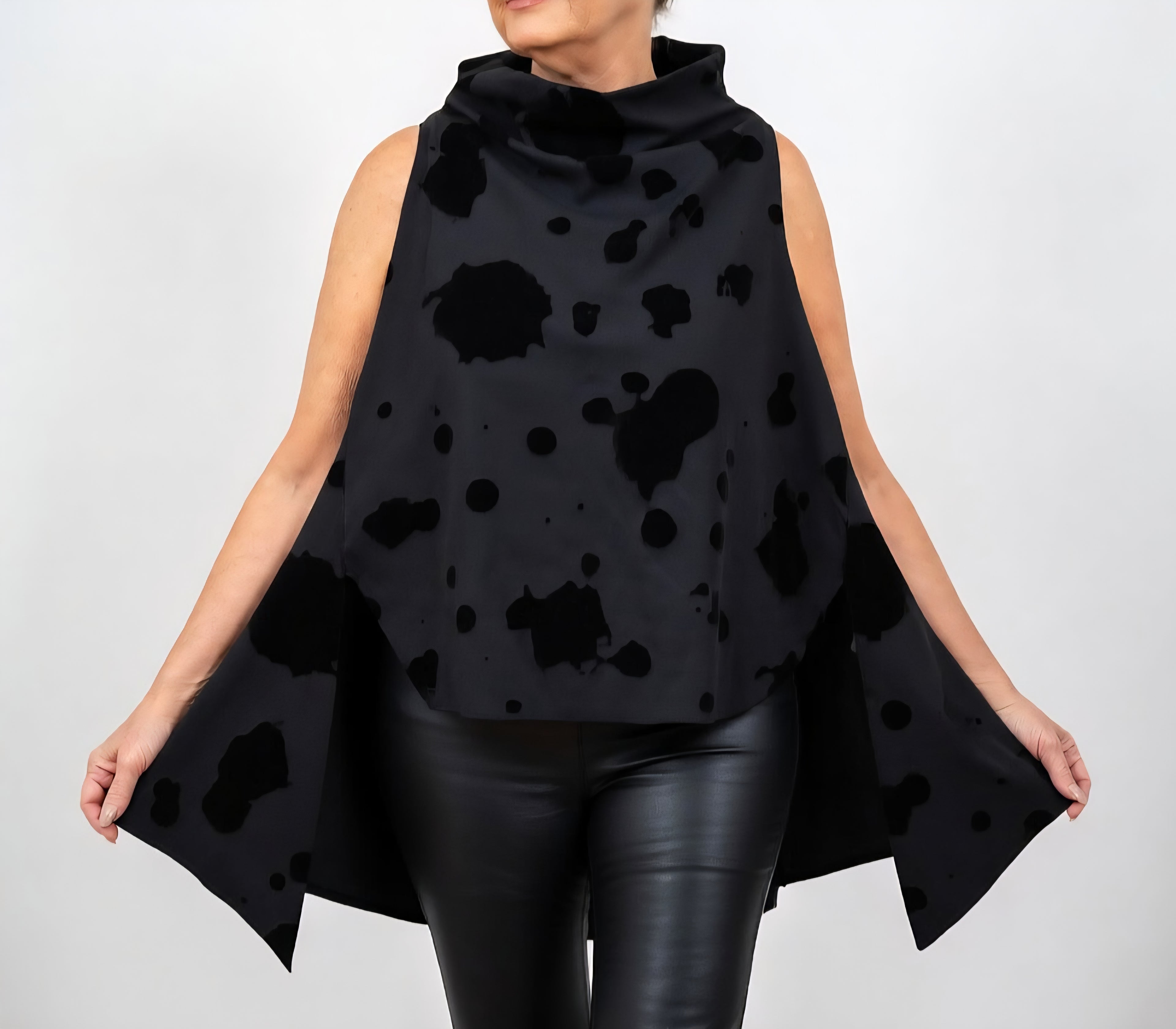 The I.D Range Velvet Cow Print Top