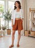 Linen Belted Shorts