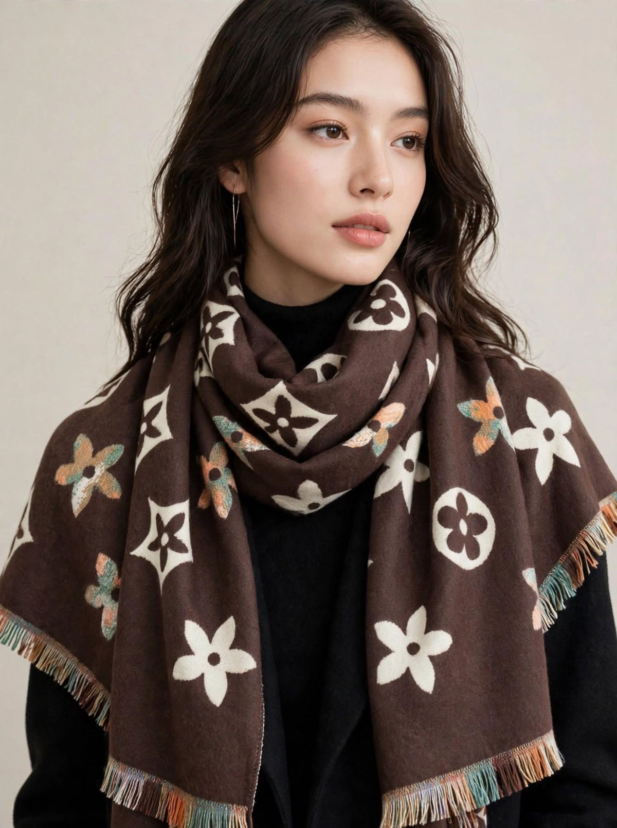 Designer Inspired Floral Scarf