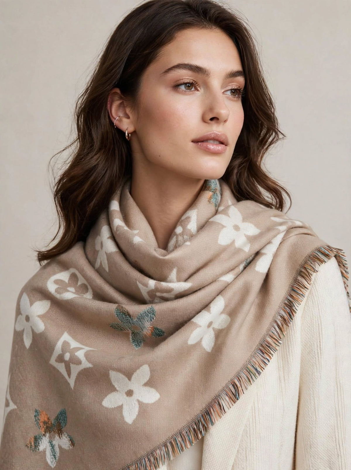 Designer Inspired Floral Scarf