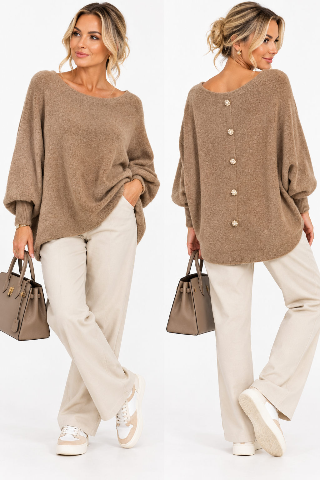 Back Button Soft Knit Jumper