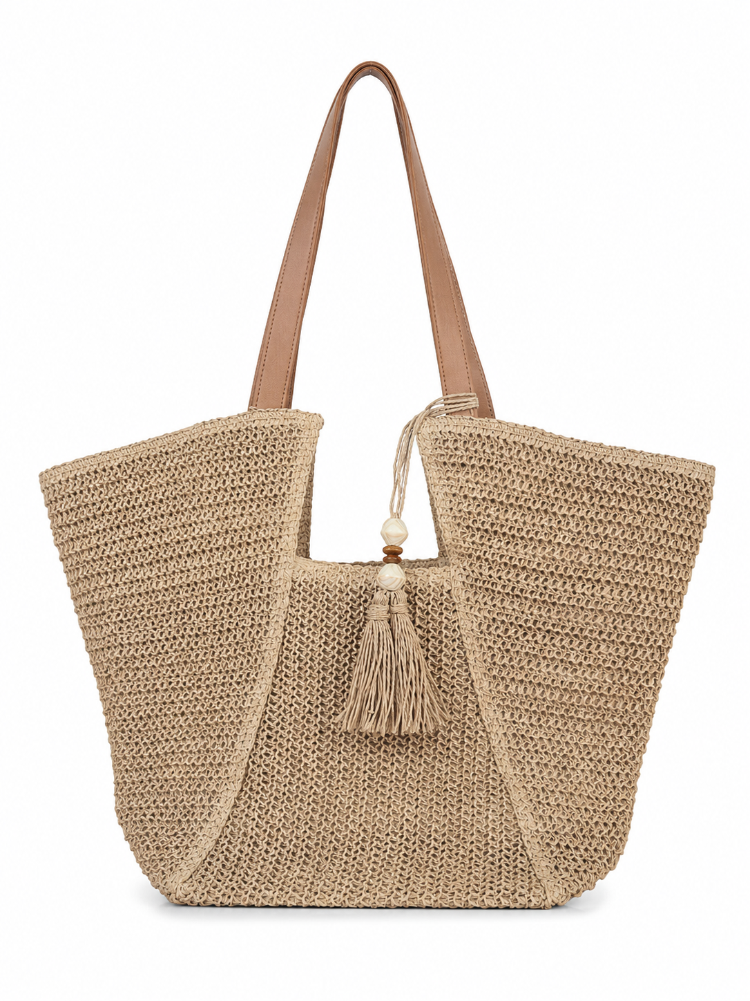 Large Woven Bag with Tassels