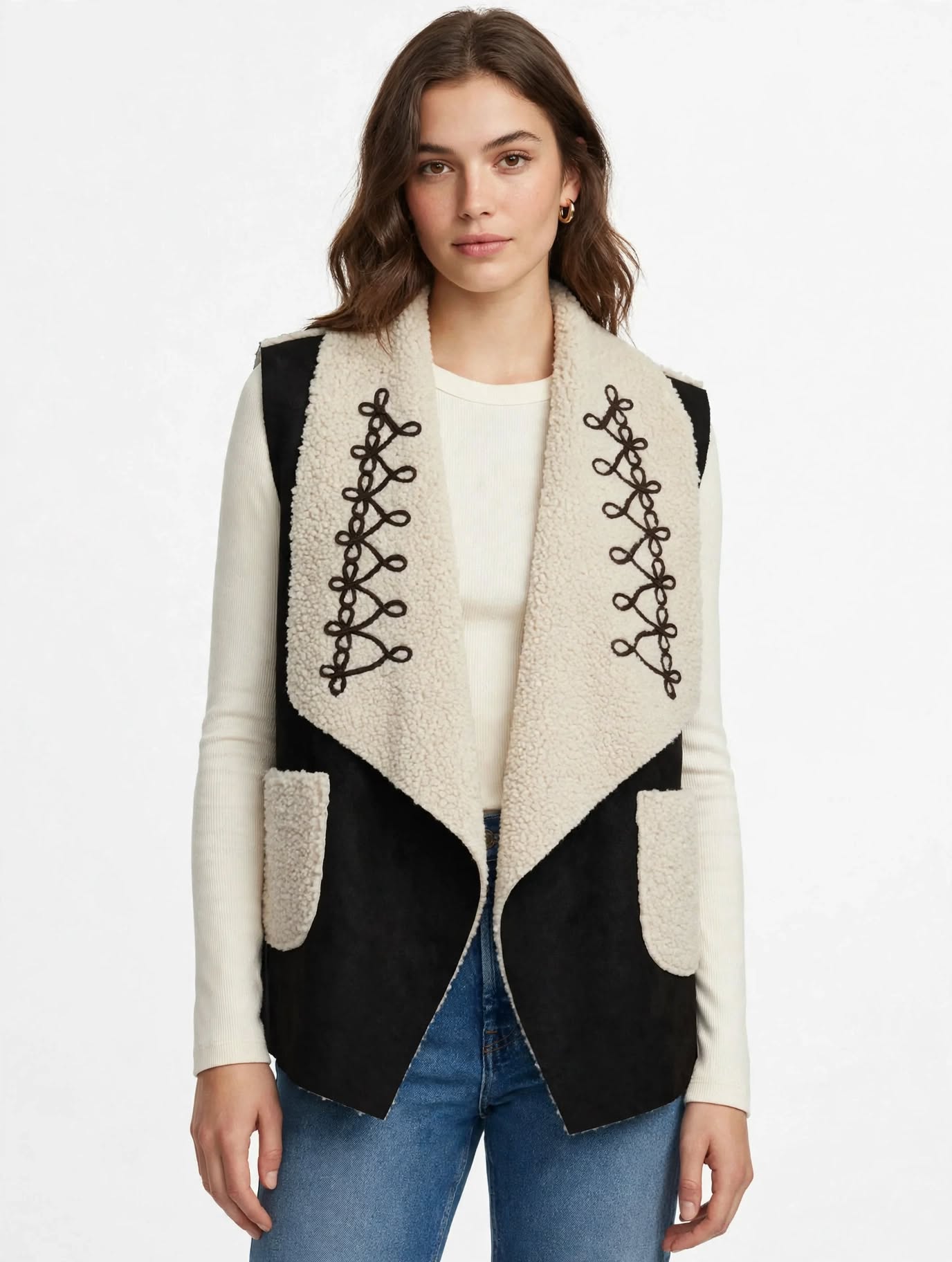 shepa cream lined waistcoat