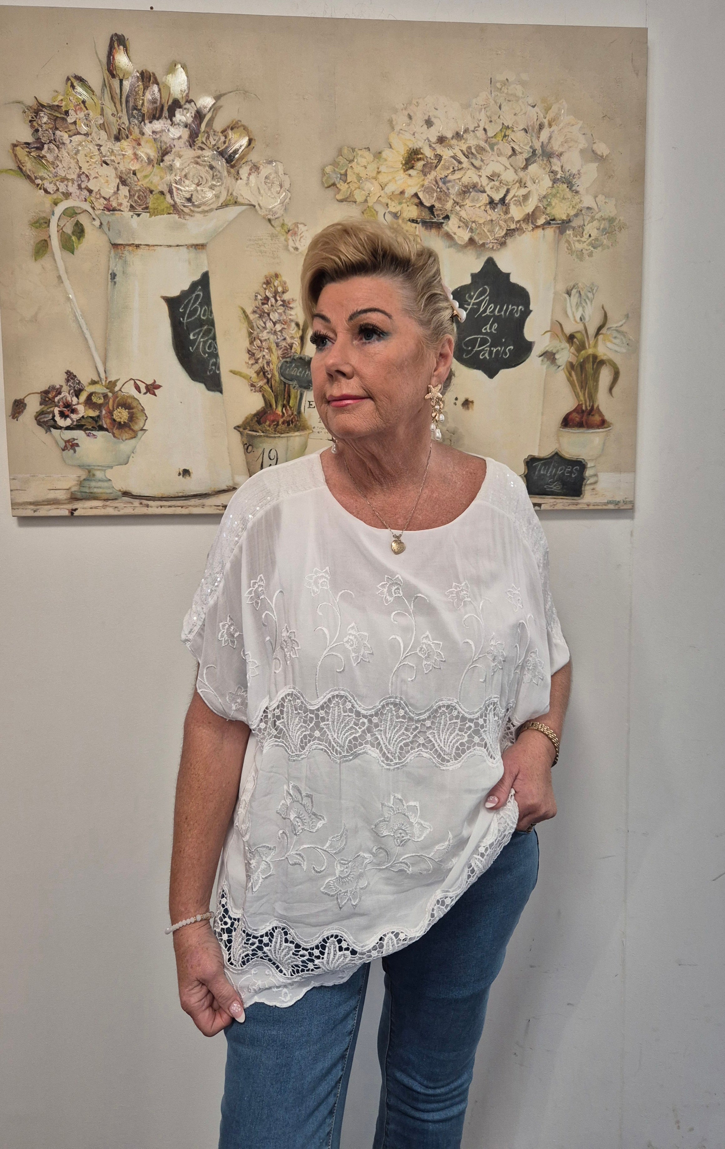 Fiona sequin floral top