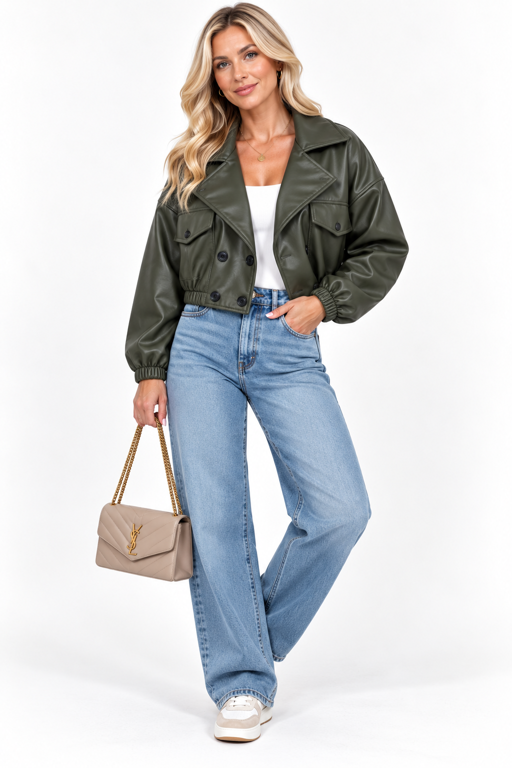 Cropped Pleather Jacket