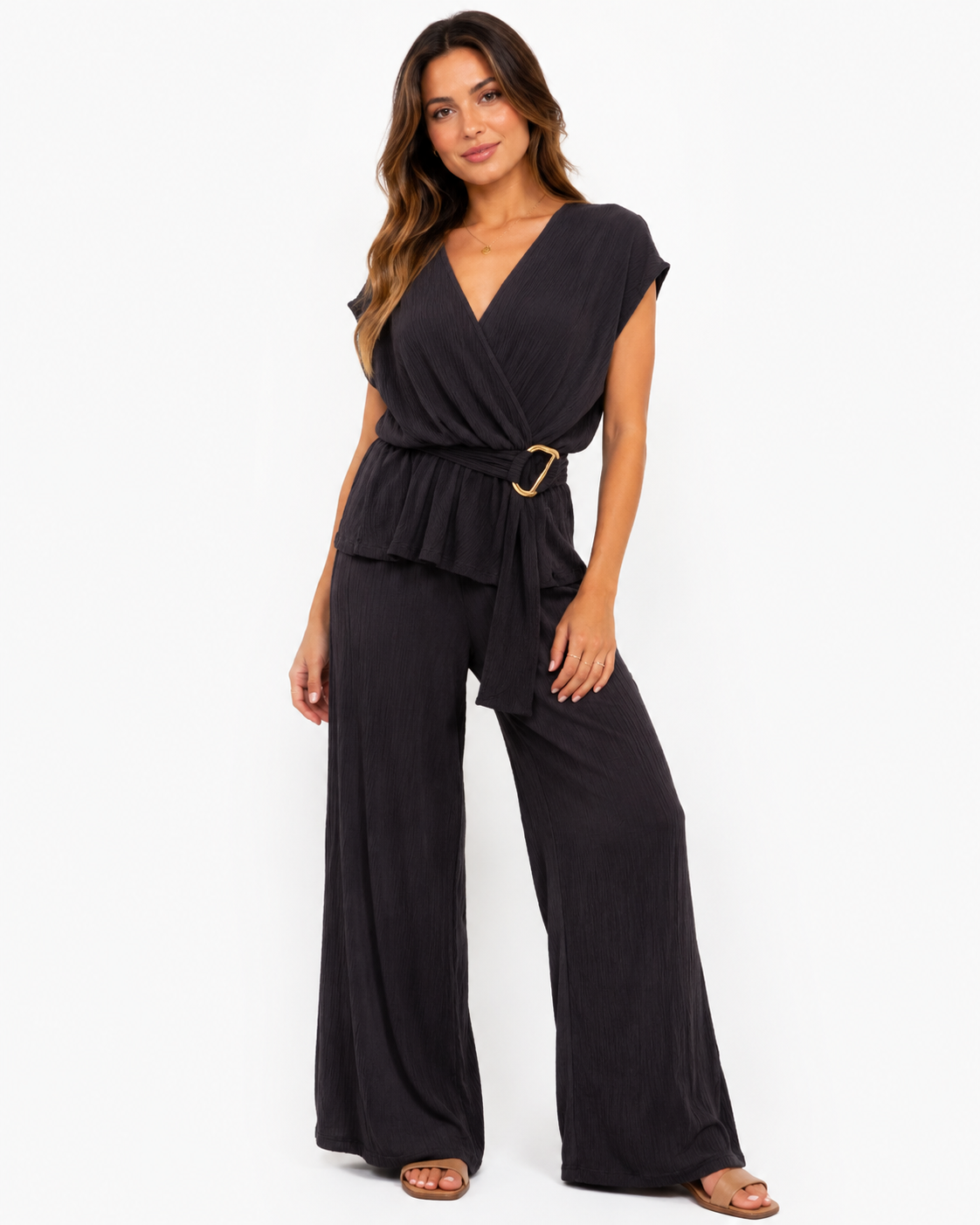 Elasticated Two Piece Pleated Set