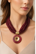 Fabric Necklace - Deep Red