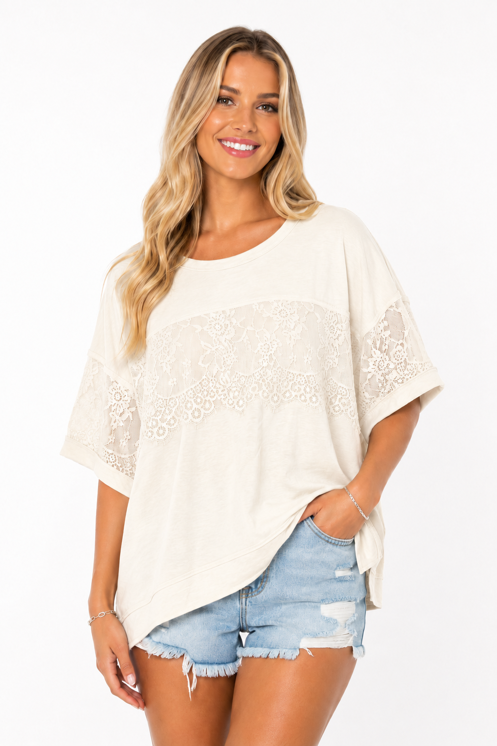 Lace Front T-Shirt