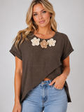 Cross Over Floral Top