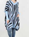 Zebra print oversized jumper