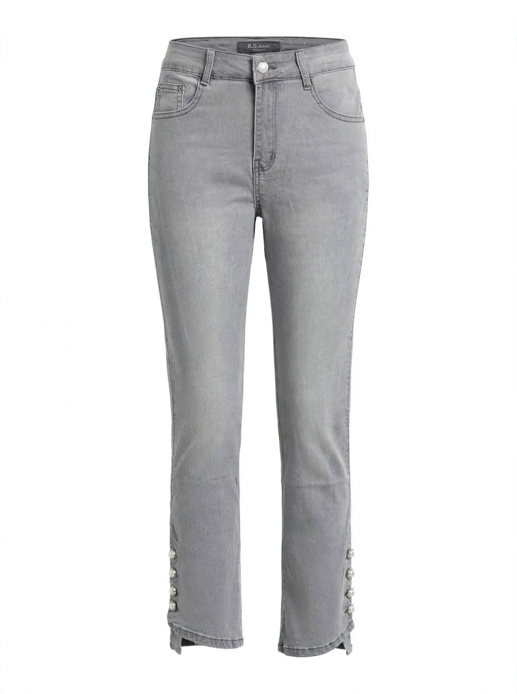Grey Boot Leg Pearl Jeans