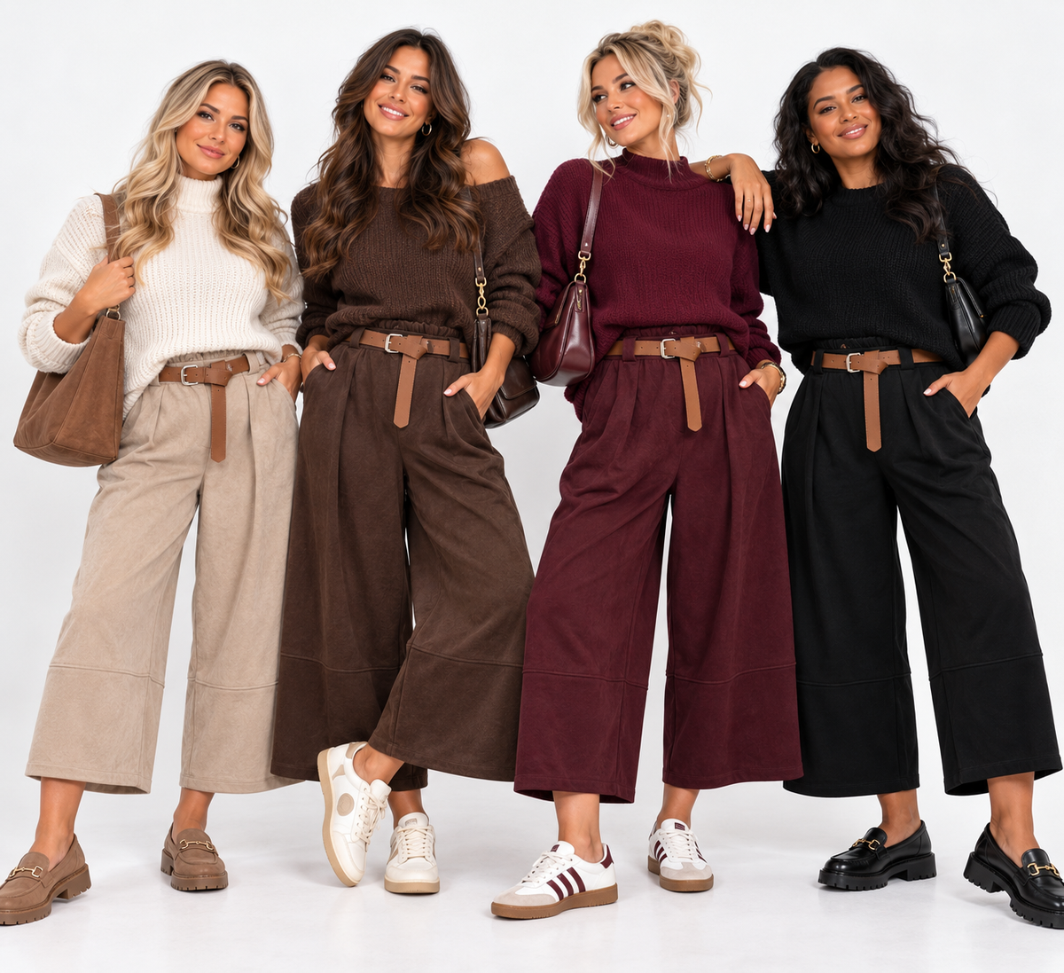 Suedette Culotte Trousers