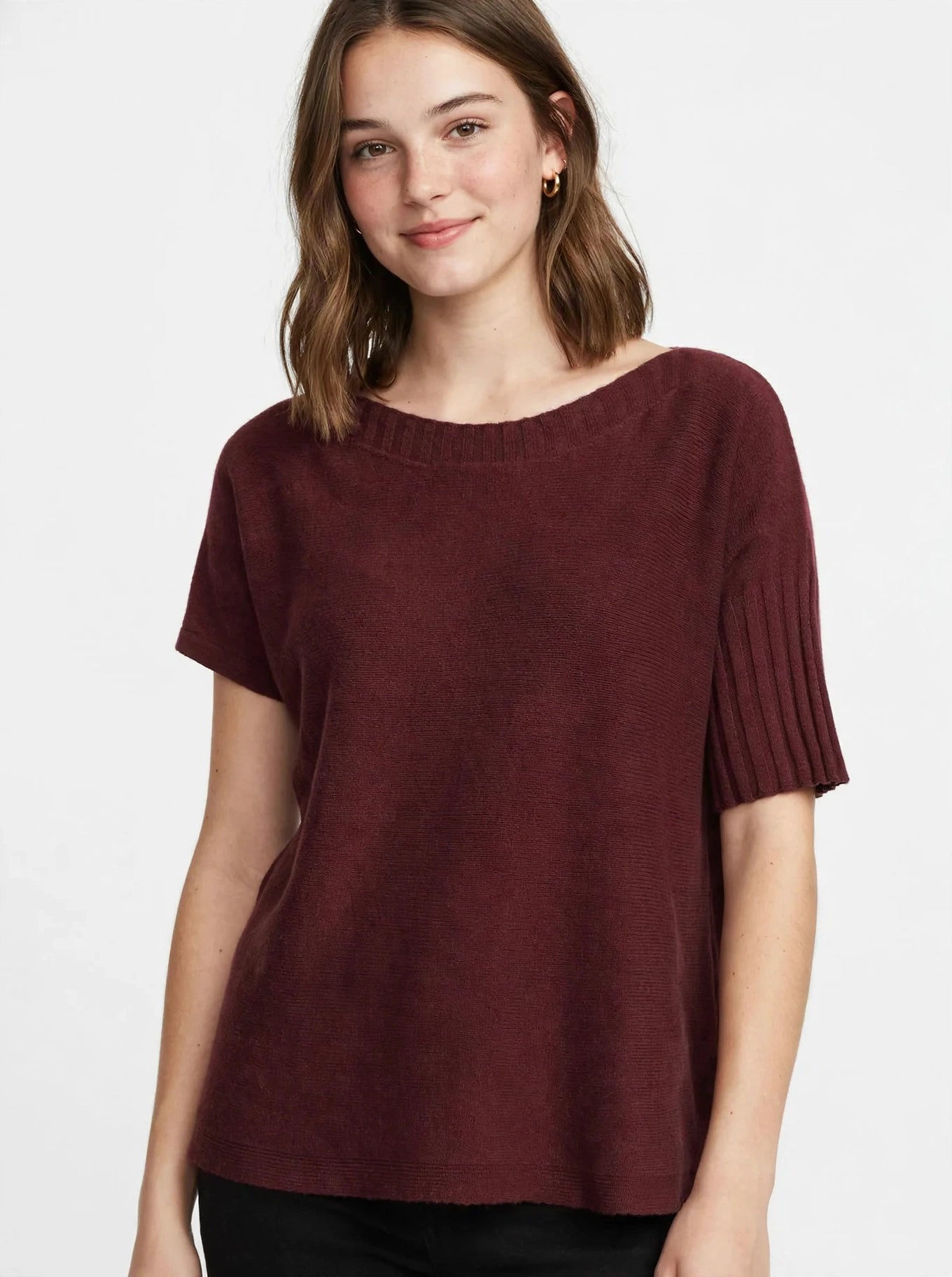 Melanie soft knit ribbed sleeve jumper