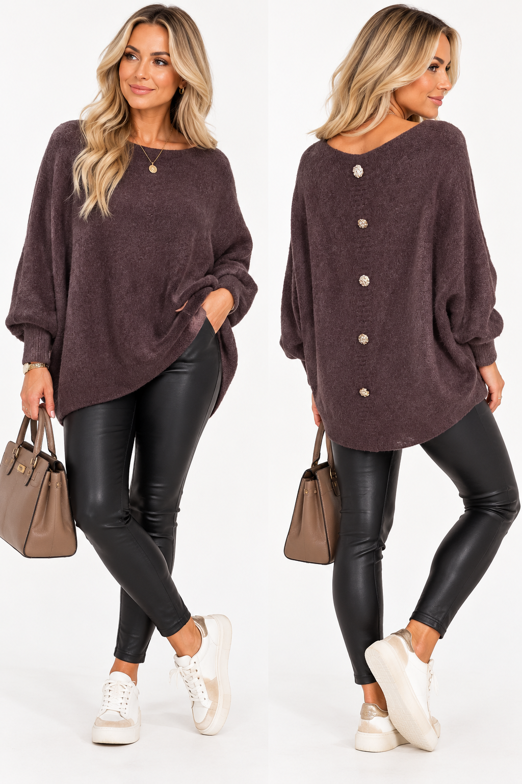Back Button Soft Knit Jumper