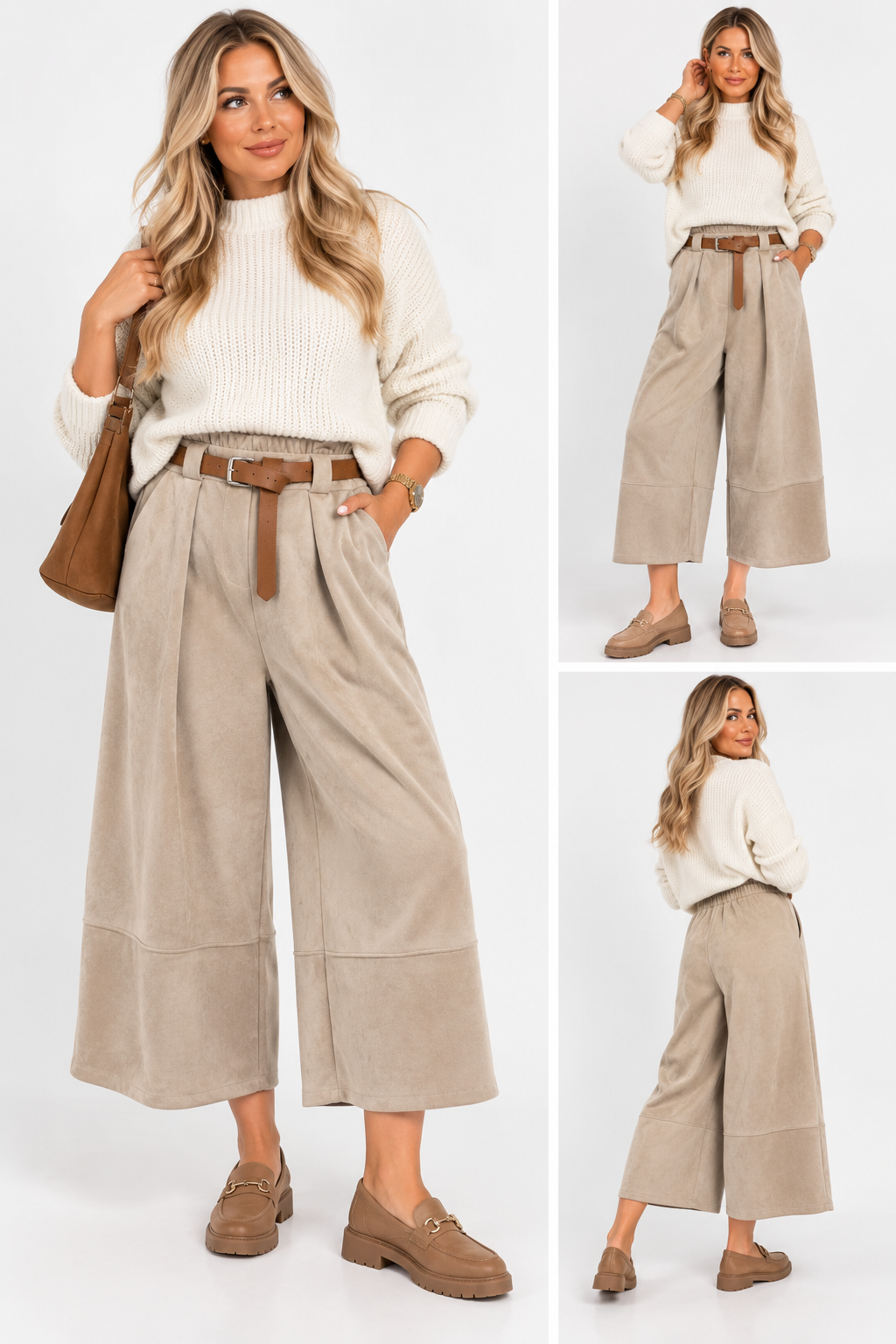 Suedette Culotte Trousers