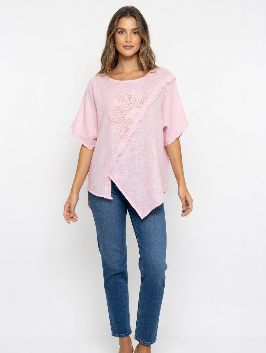 Linen Floral Blouse