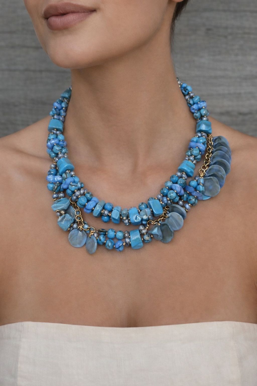 Shell Necklace - Blue
