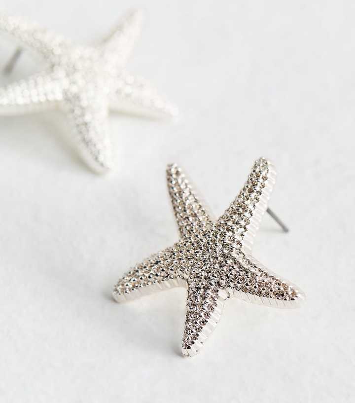 Silver Starfish Earrings