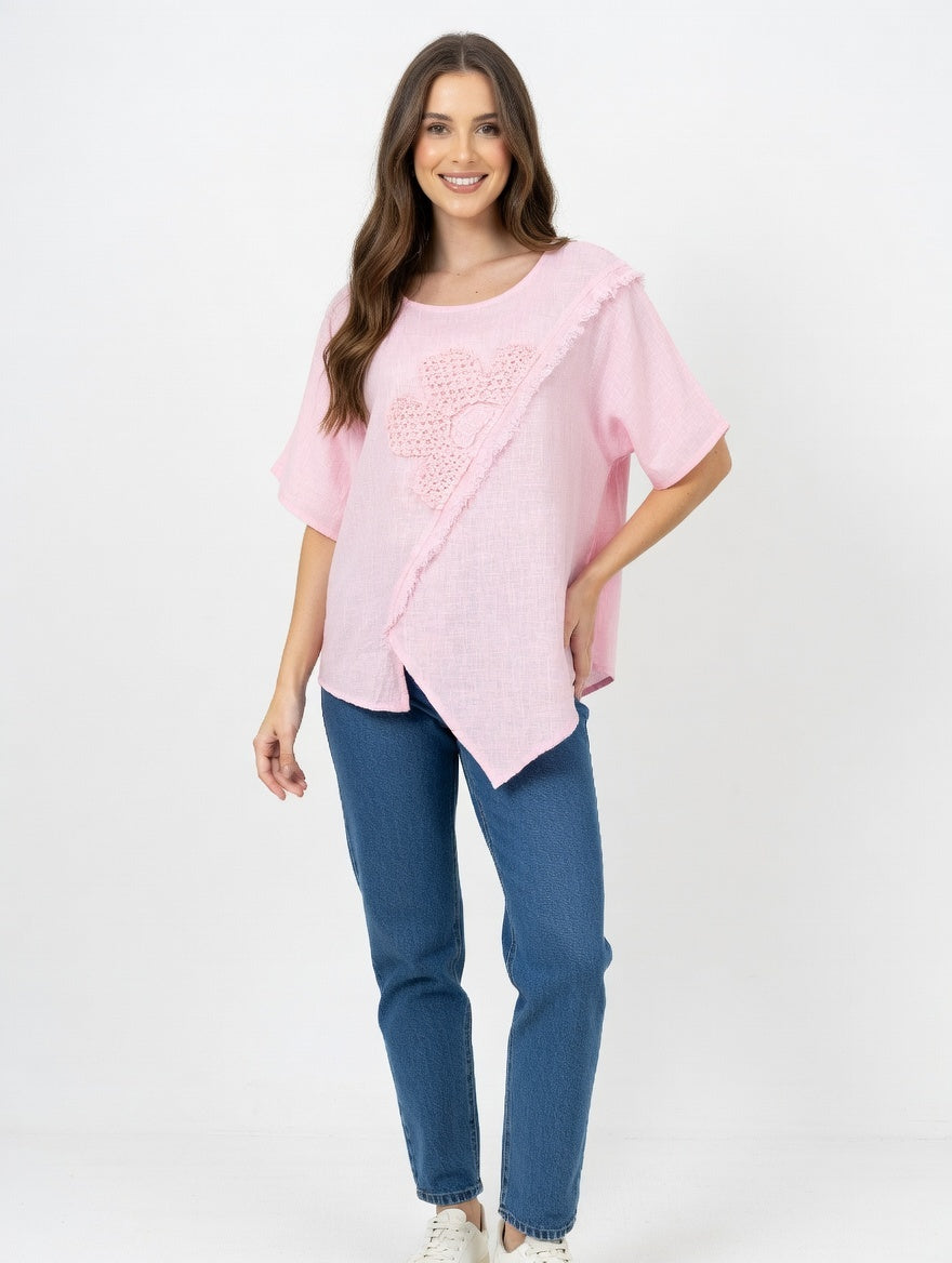 Linen Floral Blouse