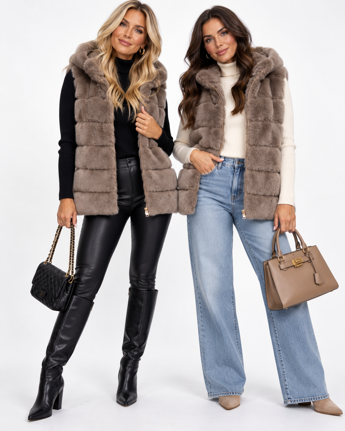 Faux fur Quilted Gilet