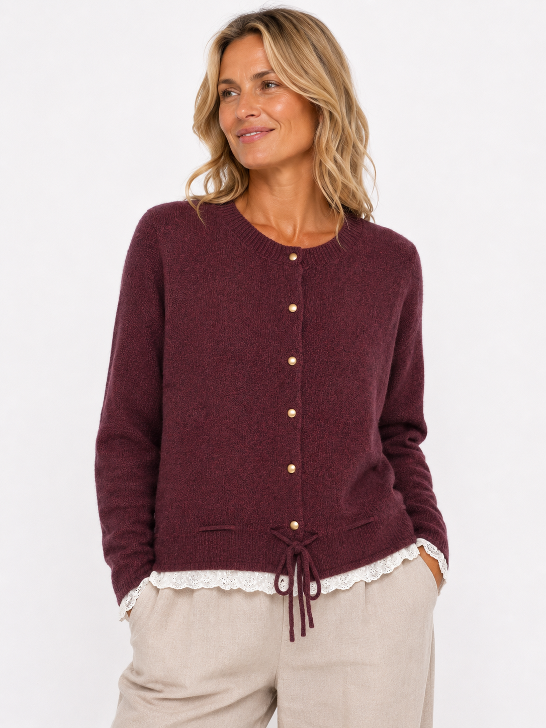 Lace Trimmed Cardigan