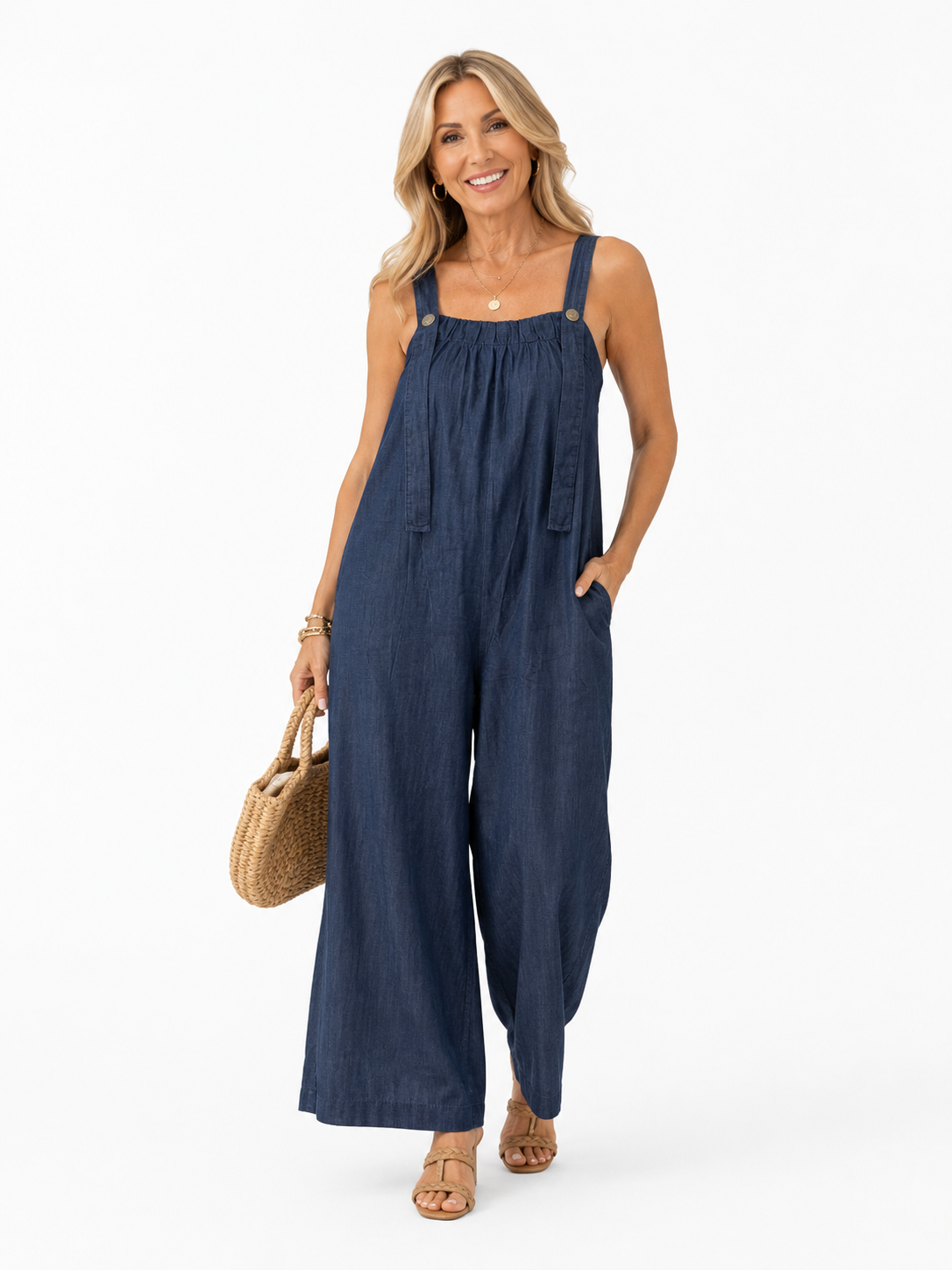 Wide Leg Dungarees