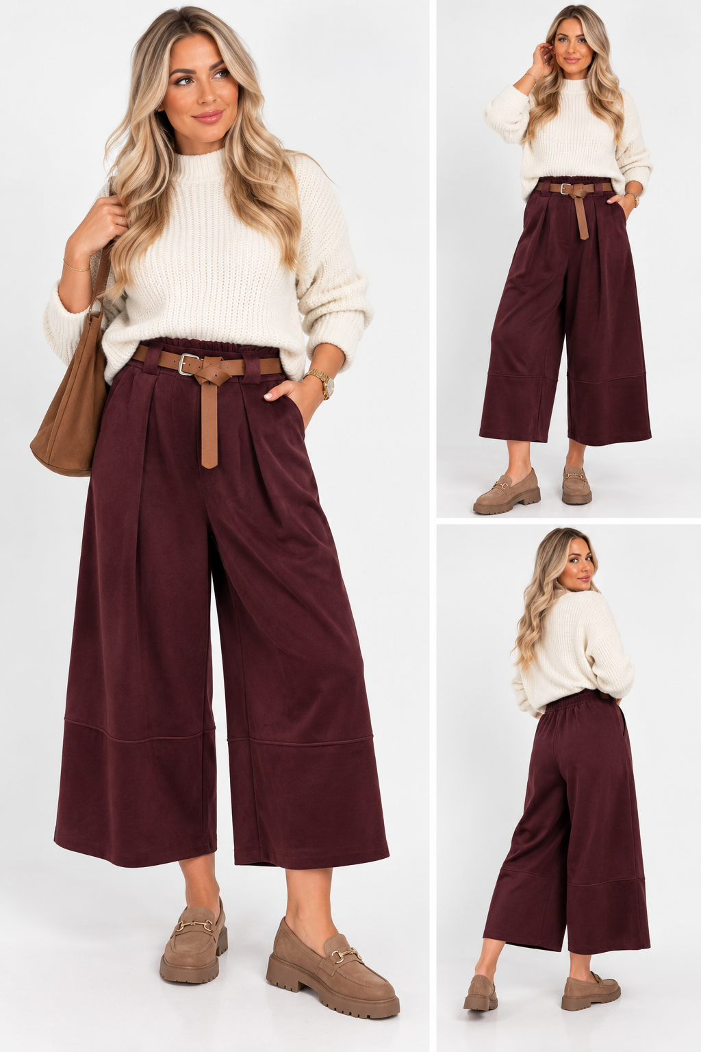 Suedette Culotte Trousers